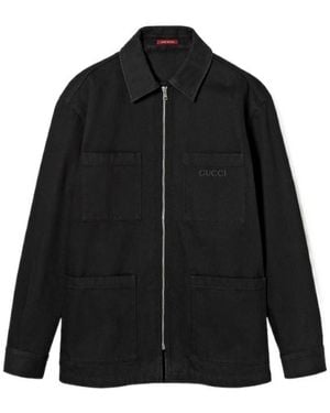 Gucci Denim Zip Shirt - Black