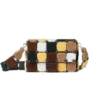Fendi Multicoloured Patchwork Shearling Bag