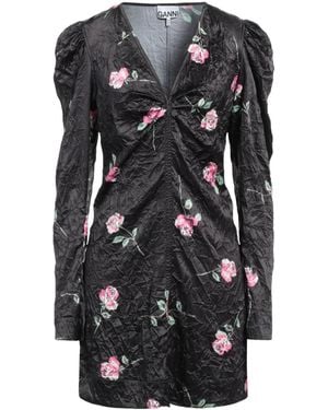 Ganni Floral Print Dress - Black