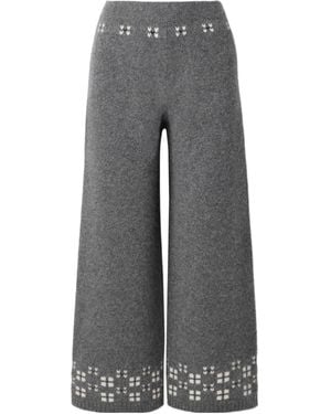 Calle Del Mar Wide-Leg Casual Trousers - Grey