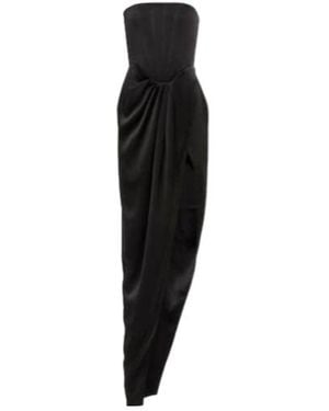 Alex Perry Ledger Strapless Satin Gown - Black