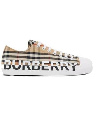 Burberry Logo Print Vintage Check Sneakers - White