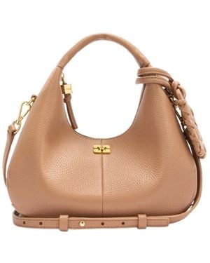Ganni Hobo Small Shoulder Bag - Natural