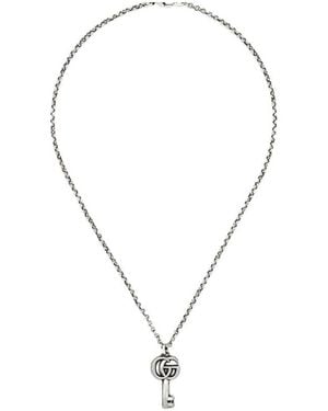Gucci Gg Marmont Key Pendant Necklace - White