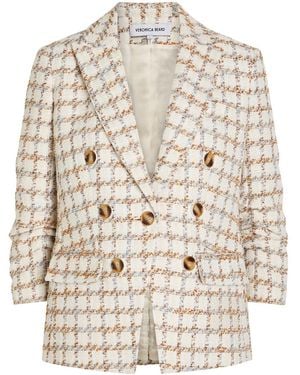 Veronica Beard Ryland Checked Tweed Jacket - Natural