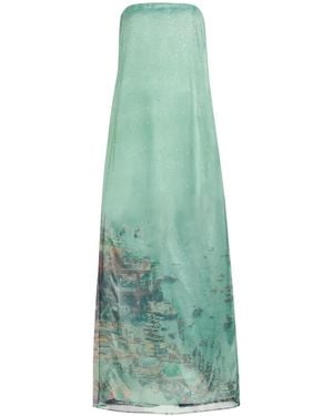 STAUD Embellished Organza Maxi Dress - Green