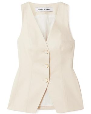 Veronica Beard V-Neck Vest - Natural