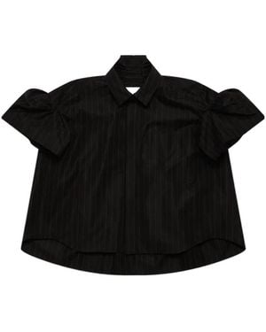 Sacai Chalk Stripe Shirt - Black