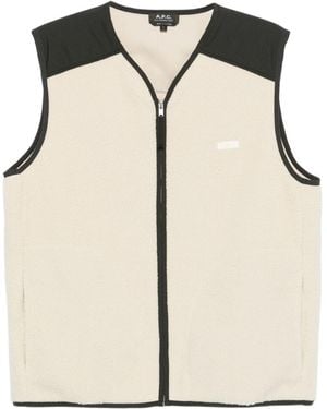 A.P.C. Faux-Shearling Vest - Natural