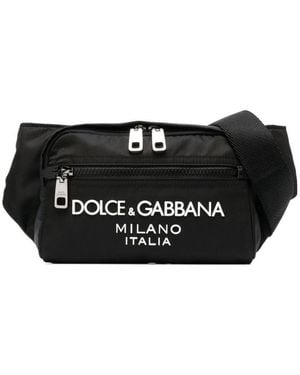 Dolce & Gabbana Logo Embossed Zipped Belt Bag - Black