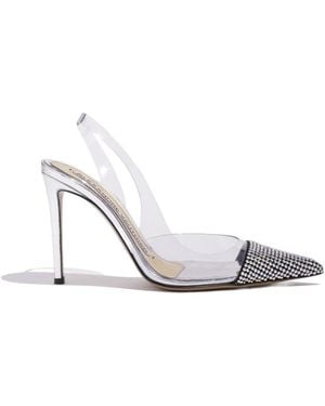 Alexandre Vauthier Amber Crystal-Embellished Slingback Pumps - White