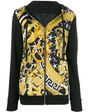 Versace Logo Printed Casual Jacket - Black