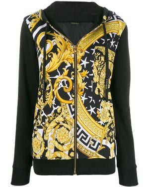 Versace Logo Printed Casual Jacket - Black