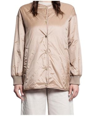 Max Mara The Cube Greena Button-Up Crewneck Reversible Jacket - Natural