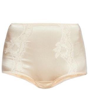 Dolce & Gabbana High Waisted Satin Briefs - Natural