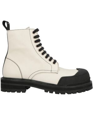 Marni Lace-Up Combat Boots - Natural