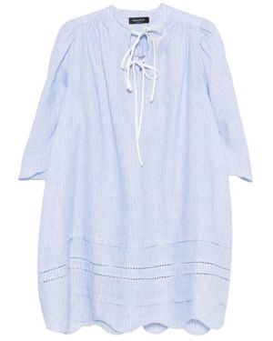 Fabiana Filippi Tie-Neck Scalloped Midi Dress - Blue