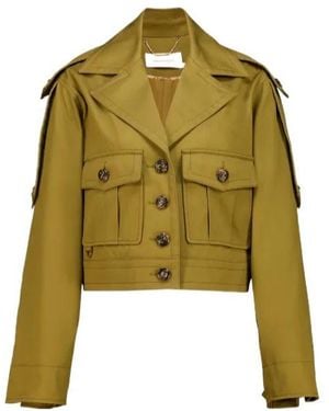 Zimmermann Luna Drill Cropped Cargo Jacket - Green