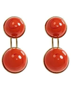 Alaïa Spherical Detail Earrings - Red