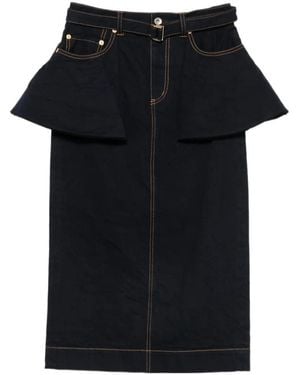 Sacai Peplum Belted Skirt - Black