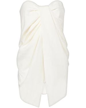 TOVE Tuiren Draped Linen And Cotton-Blend Top - White