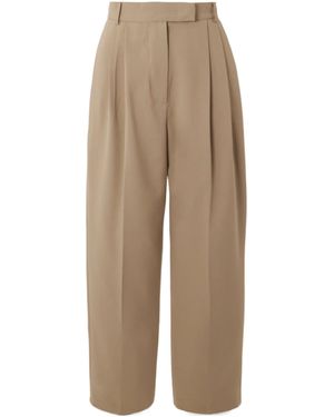 Frankie Shop Bea Pleated Tapered-Leg Pants - Natural