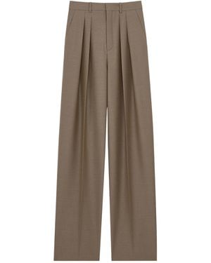 Saint Laurent Mid-Rise Tailored Trousers - Natural