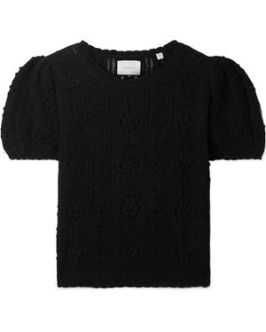 Doen Short-Sleeved Knitted Top - Black