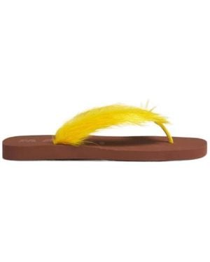Marni Feather Embellished Sandals - Yellow