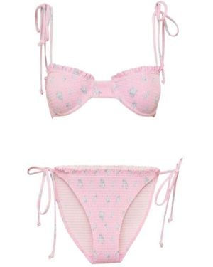 LoveShackFancy Quinley Ruffled Bikini Set - Pink