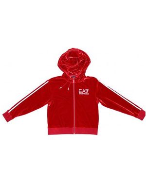 Emporio Armani Zipper Hooded Casual Jacket - Red