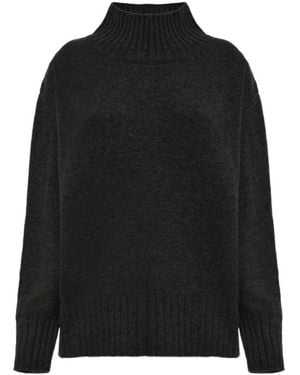 Malo Ribbed Turtleneck Knitted Jumper - Black