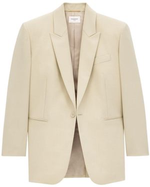Saint Laurent Virgin Wool Oversized Blazer - Natural