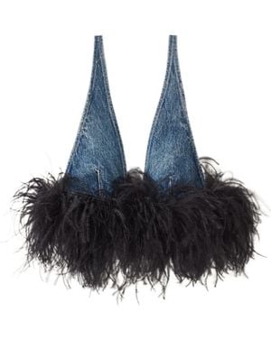 Miu Miu Denim Cropped Top - Blue