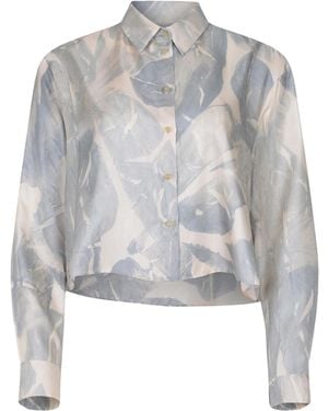 Alysi Printed Silk Shirt - Gray