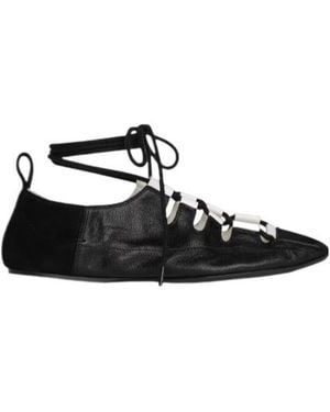 Alaïa Alaïa Fold Laced Flats - Black