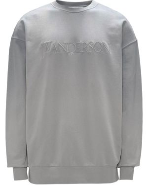 JW Anderson Jw Anderson Logo-Embroidered Gradient Sweatshirt - Grey