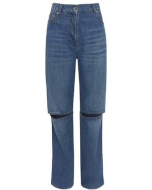 JW Anderson Jw Anderson Cut-Out Knee Bootcut Jeans - Blue
