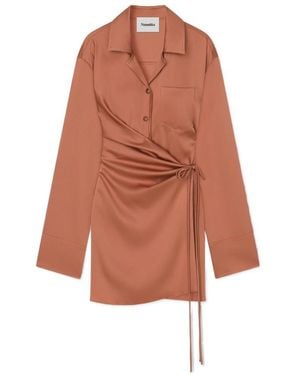 Nanushka Xaviera Long-Sleeved Dress - Orange