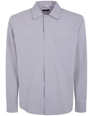 Herno Seersucker-Textured Shirt Jacket - Blue