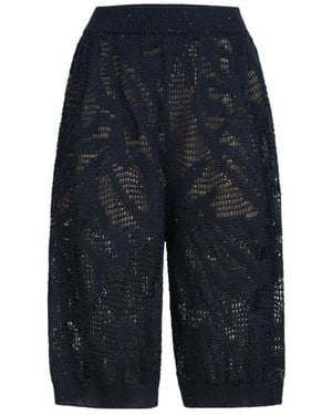 Brunello Cucinelli Dazzling Waterlillies Bermuda Shorts - Blue