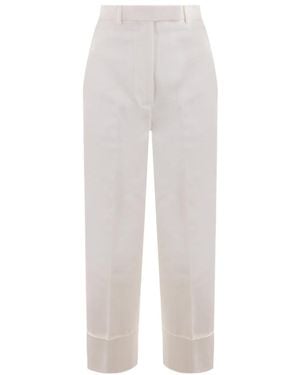 Thom Browne Rwb Stripe Wide-Leg Trousers - White