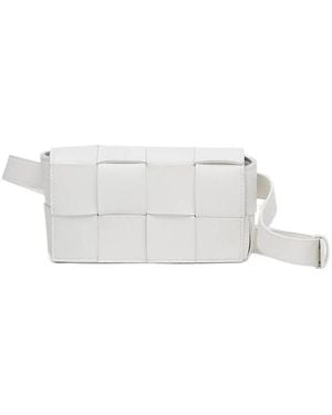 Bottega Veneta Cassette Mini Intreccio Belt Bag - White