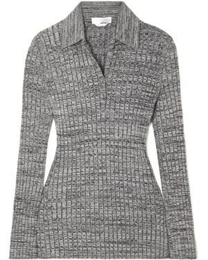 Gabriela Hearst Long-Sleeved Knit Polo Shirt - Grey