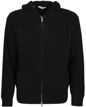 Lardini Long Sleeved Zip-Up Hoodie - Black