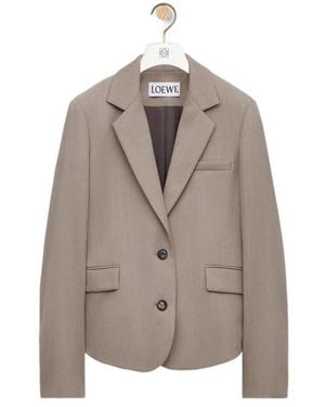 Loewe Single-Breasted Tailored Jacket - Brown