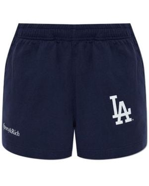 Sporty & Rich Elastic-Waist Shorts - Blue
