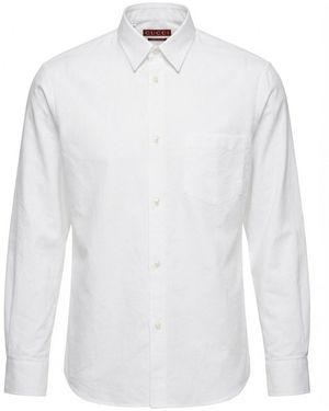 Gucci Collared Long-Sleeve Shirt - White