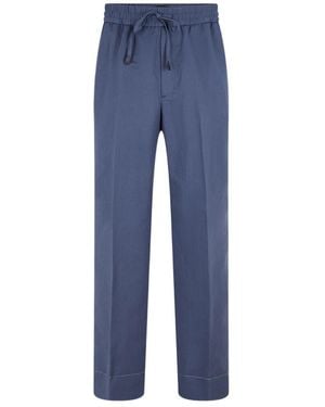 Brioni Straight-Leg Linen-Cotton Blend Sweatpants - Blue