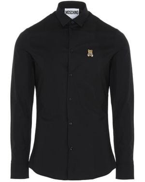 Moschino Toy Bear Embroidered Shirt - Black